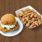 Best Pork Burger + Popcorn Chicken + Soda 猪排堡+鸡米花+汽水 in Queens, NY